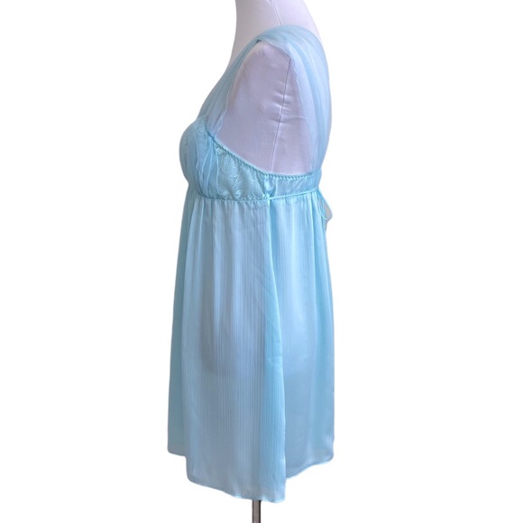 Oscar de la Renta Pink Label Sheer Blue Empire Waist Chemise Size M - Picture 3 of 8